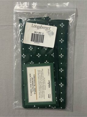 Longaberger "Heritage Green" Fabric Napkins Set of 2 – New NIP 17”